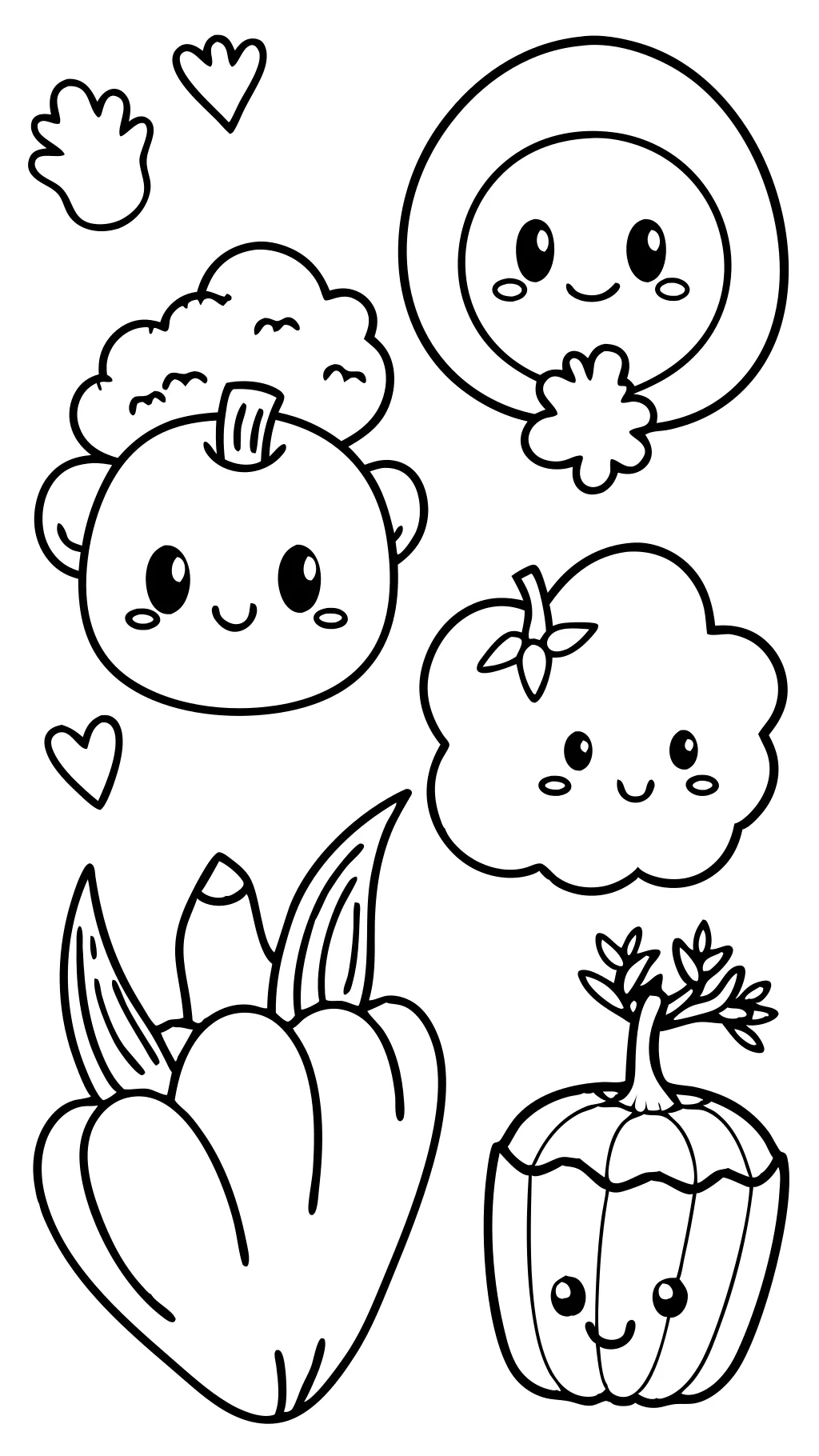 coloring pages vegetables preschoolers